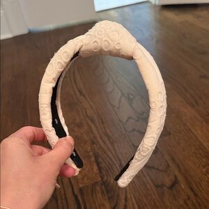 Lele Sadoughi white Embroidered Knotted Headband